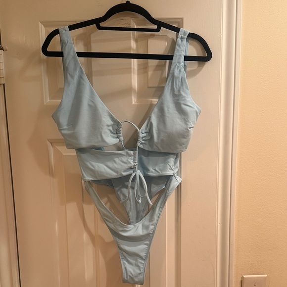Light Blue One-Piece Swimsuit - Picture 3 of 3